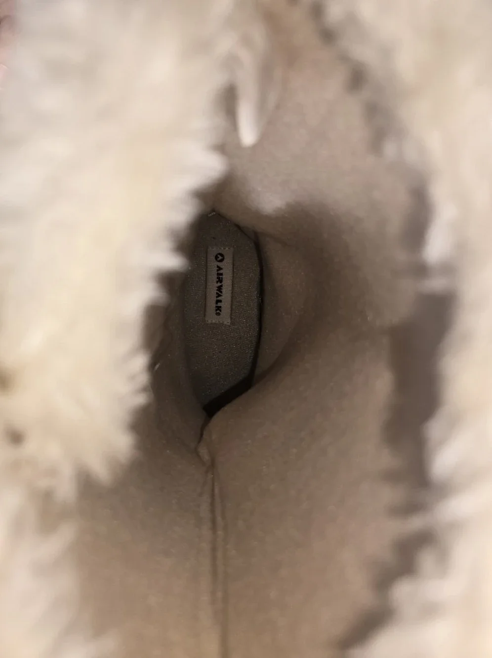 Airwalk Tan Faux-Suede Ankle Boots with White Faux-Fur Cuff